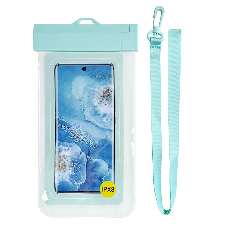 Cross-Border Mobile Phone Waterproof Bag with Touch Screen, Swimming Airbag Mobile Phone Case, Outdoor Rafting Portable Takeaway Transparent Mobile Phone Bag