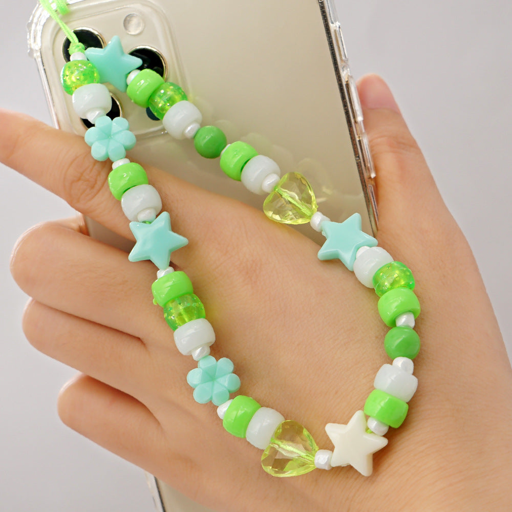 Factory direct supply handmade beaded mobile phone lanyard bluetooth speaker lanyard flashlight fan selfie stick U disk sling