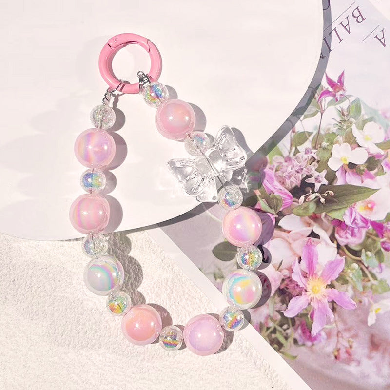Colorful Shell Candy Color Wings Love Beaded Mobile Phone Chain Handbag Jewelry Hanging Key Chain