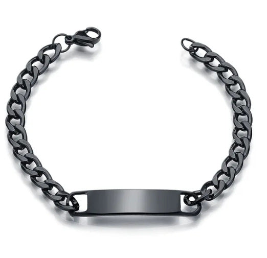 Amazon New Hot Sale 2 Pieces/Set Engravable Titanium Steel Couple's Day 18K High Quality Gold Plated Bracelet