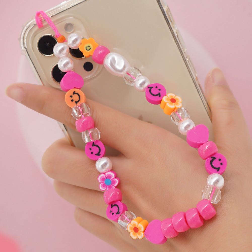 Factory direct supply handmade beaded mobile phone lanyard bluetooth speaker lanyard flashlight fan selfie stick U disk sling