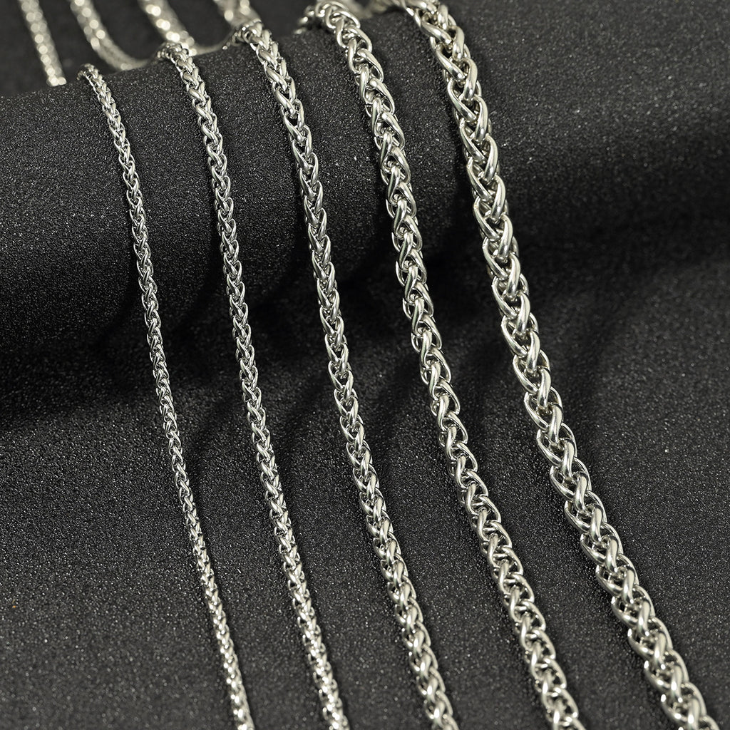 Stainless Steel Necklace Keel Chain Cross-Border Men's Sweater Chain Versatile Flower Basket Chain Titanium Steel Necklace Jewelry Accessories
