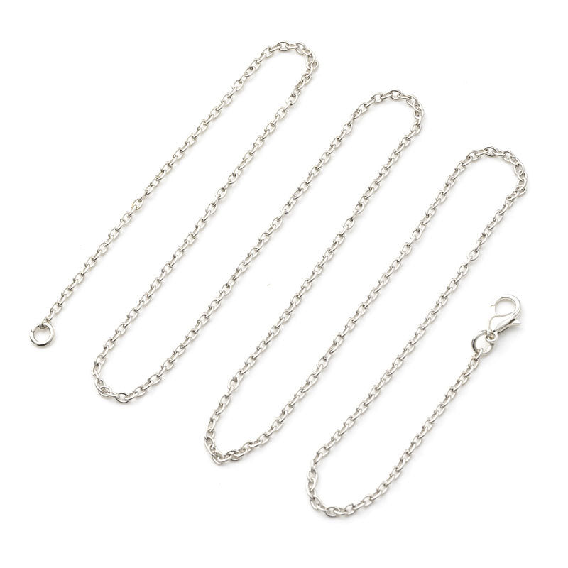 2.4mm Cross Chain Metal Chain Iron Necklace Clavicle Chain Fashionable Simple Versatile Handmade DIY Jewelry Accessories
