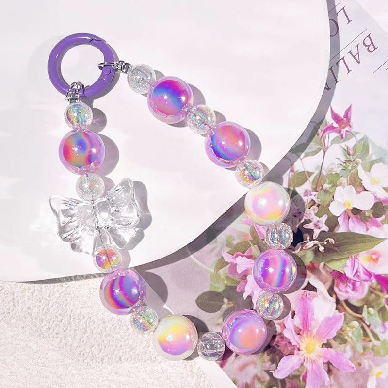 Colorful Shell Candy Color Wings Love Beaded Mobile Phone Chain Handbag Jewelry Hanging Key Chain