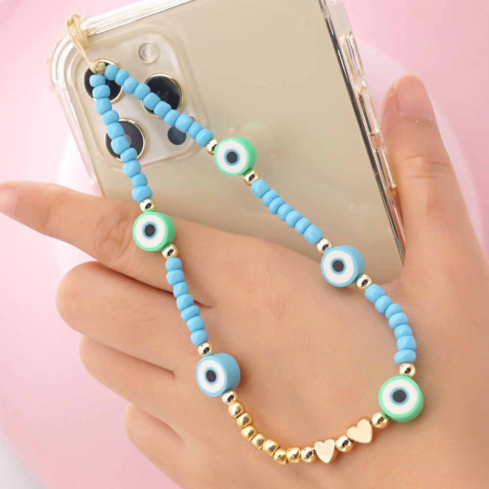 Factory direct supply handmade beaded mobile phone lanyard bluetooth speaker lanyard flashlight fan selfie stick U disk sling