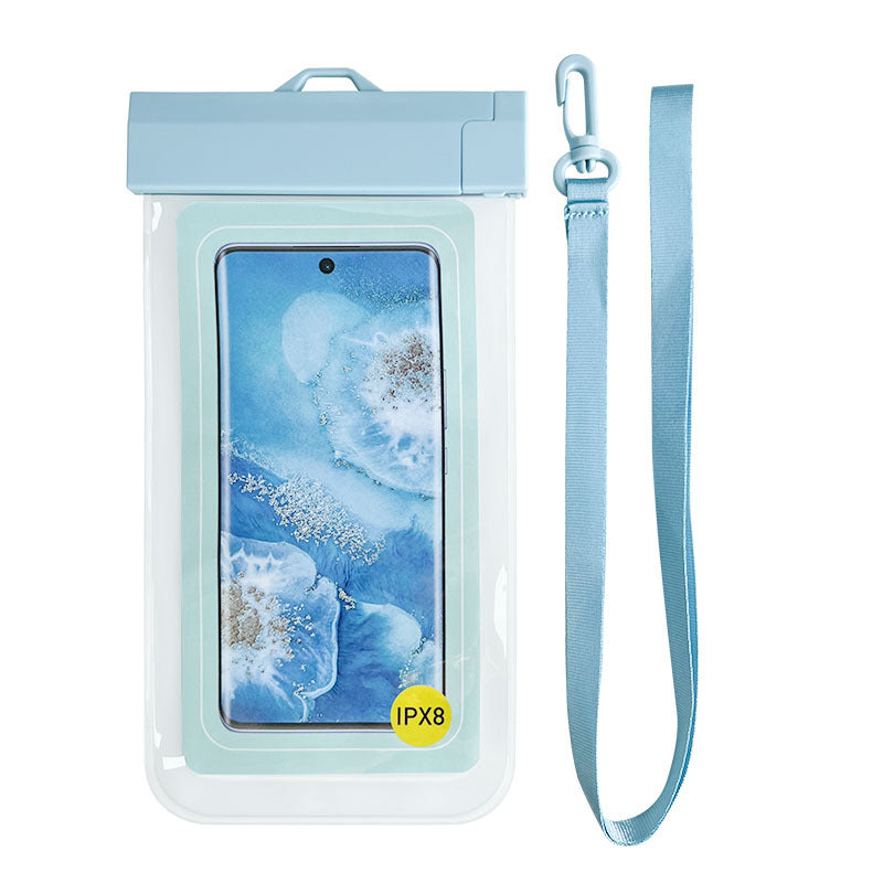 Cross-Border Mobile Phone Waterproof Bag with Touch Screen, Swimming Airbag Mobile Phone Case, Outdoor Rafting Portable Takeaway Transparent Mobile Phone Bag