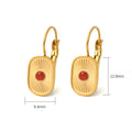 Justop French Ins Natural Stone Red Agate Earrings Stainless Steel Electroplated Polished Earrings Retro Earrings Earrings