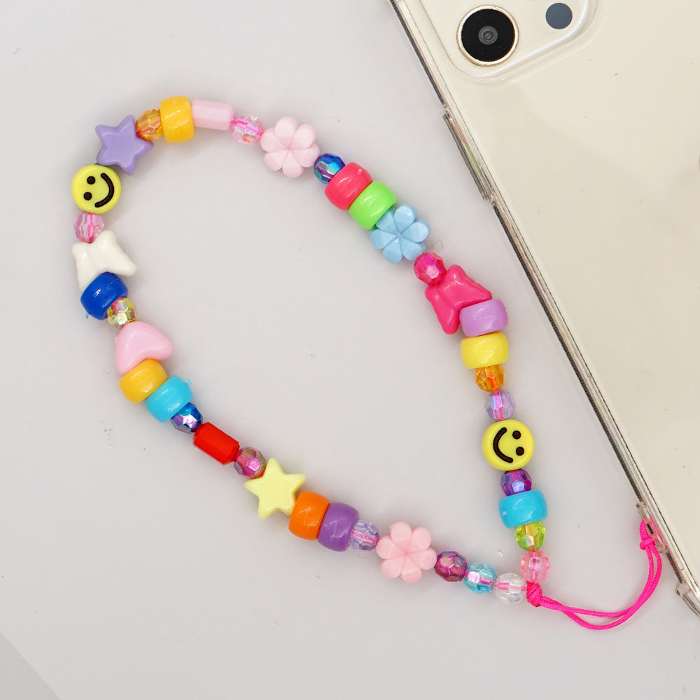 Factory direct supply handmade beaded mobile phone lanyard bluetooth speaker lanyard flashlight fan selfie stick U disk sling