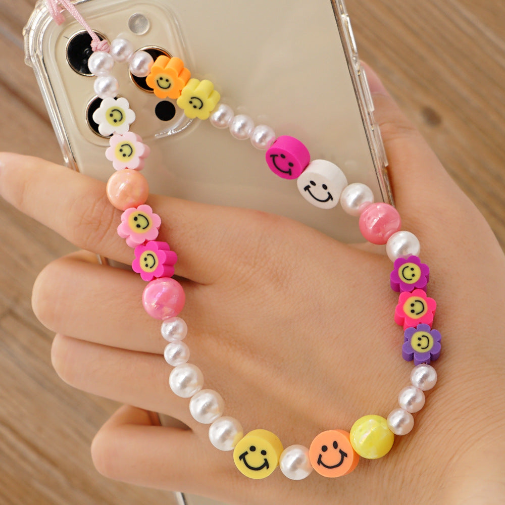 Factory direct supply handmade beaded mobile phone lanyard bluetooth speaker lanyard flashlight fan selfie stick U disk sling
