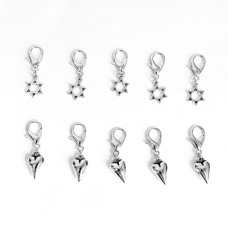 Personalized Clover Shoe Pendant Metal Punk Star Shoe Buckle Accessories Design Jewelry Wholesale Trendy Jewelry