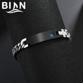 Factory spot stainless steel couple bracelet personality diy lettering name curved card diamond bracelet Valentine's Day gift