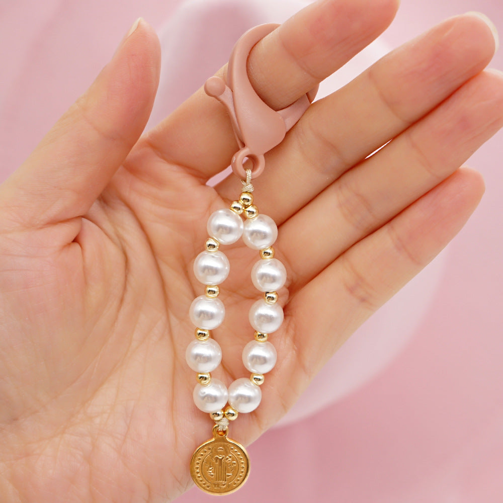 Factory direct supply handmade beaded mobile phone lanyard bluetooth speaker lanyard flashlight fan selfie stick U disk sling