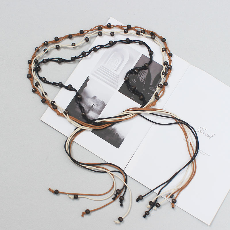 Dress belt Women's 2023 new Korean style accessories Pearl beam waist chain waist rope fairy dress decoration High sense