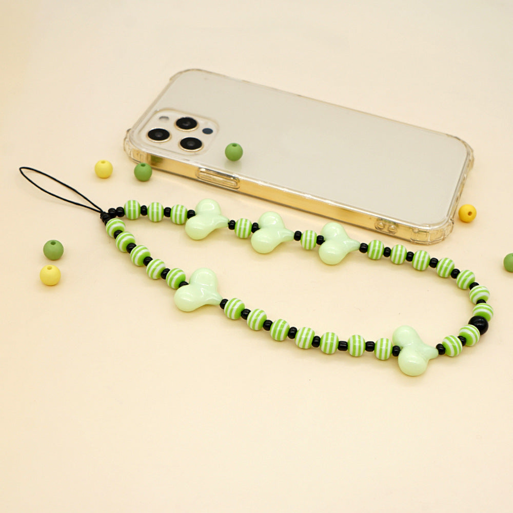 Factory direct supply handmade beaded mobile phone lanyard bluetooth speaker lanyard flashlight fan selfie stick U disk sling