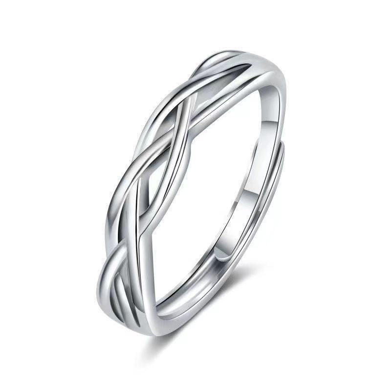 Couple's Ring A Pair of Women and Men's Ring Students Niche Opening Wedding Diamond Ring Girls' Adjustable Gift Memorial