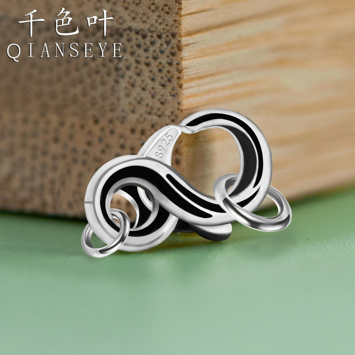 Thousand-Color Leaf 925 Sterling Silver 8-Shaped Buckle Accessories Buckle with Bracelet Necklace Niche Design Simple Style Lobster Clasp Accessories