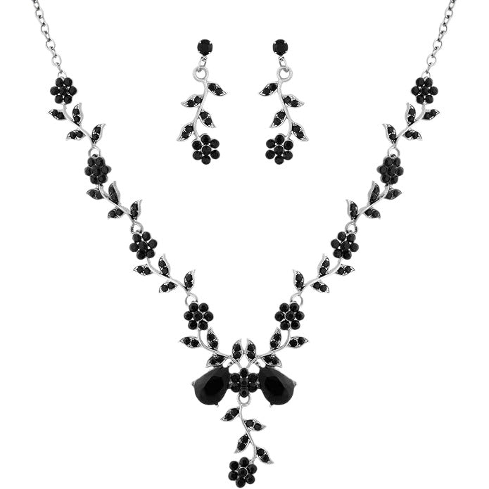 New Cross-Border Wholesale Bridal Rhinestone Water Drop Necklace and Earrings Jewelry Set for Women's Evening Dress Accessories