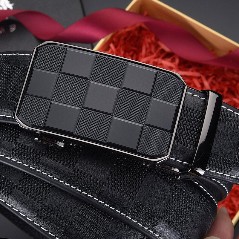 Belt Men's High-end Genuine Leather Automatic Buckle Top Layer Cowhide Belt Men's High-end Casual Pants with Cross-border in stock