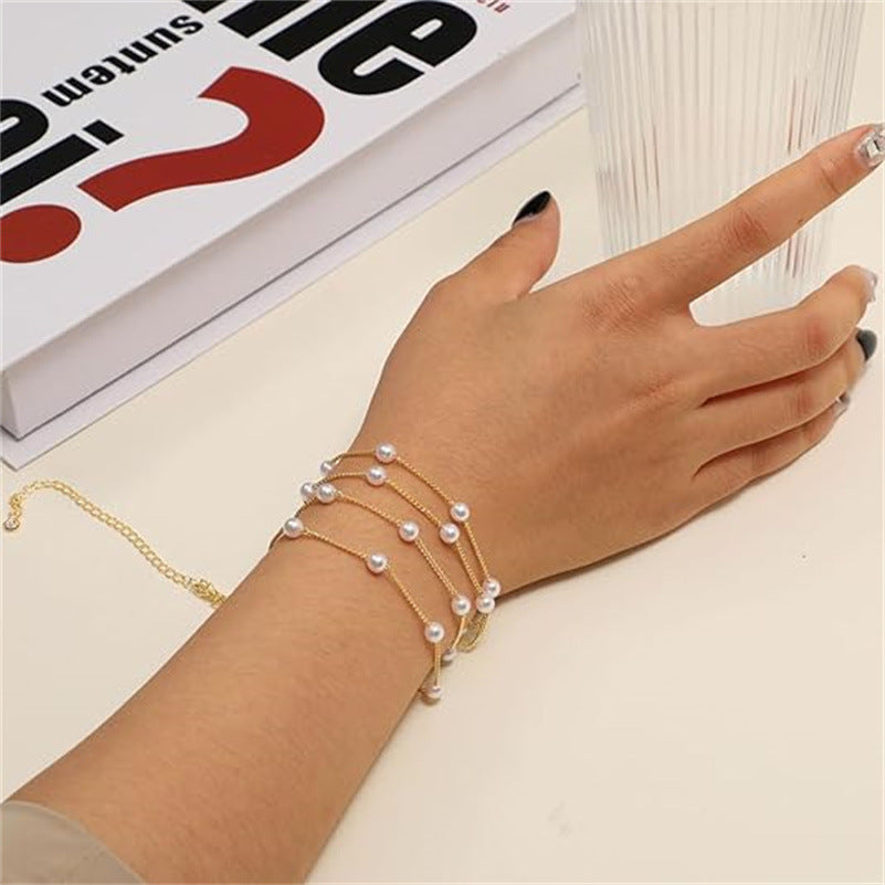 Women's Waist Chain Adjustable Sexy Temperament Versatile Bikini Summer Beach Style Imitation Pearl Love Waist Accessories