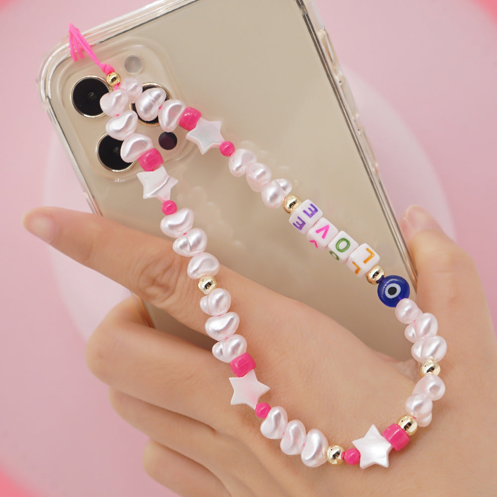 Factory direct supply handmade beaded mobile phone lanyard bluetooth speaker lanyard flashlight fan selfie stick U disk sling