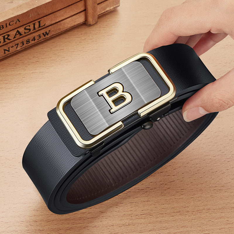 Emperor Paul men's leather belt men's inner wear automatic buckle belt men's cowhide pants belt men's wholesale