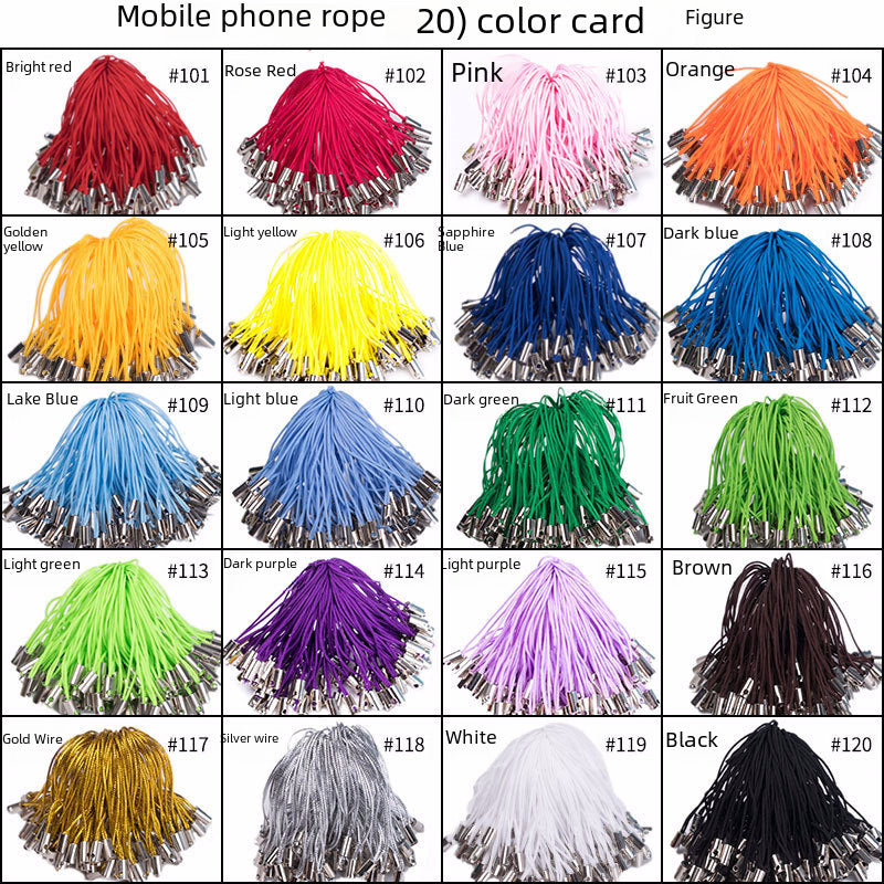 diy accessories lobster clasp mobile phone rope colorful lanyard handmade pendant rope mobile phone chain pendant rope hand rope