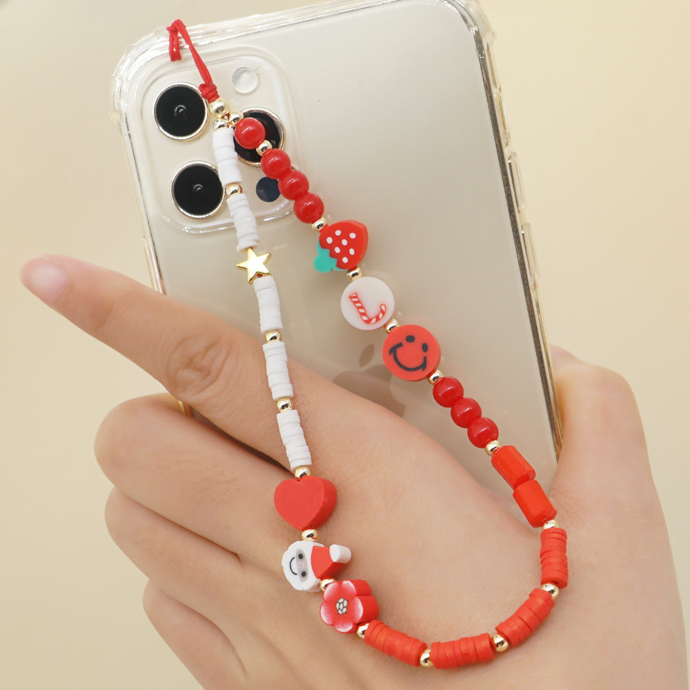 Factory direct supply handmade beaded mobile phone lanyard bluetooth speaker lanyard flashlight fan selfie stick U disk sling