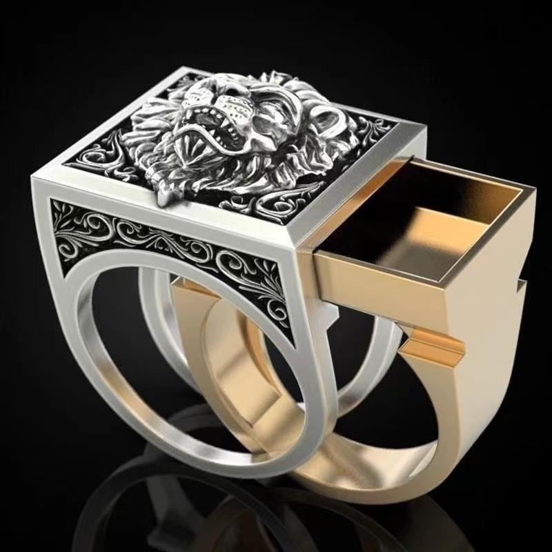 Jia Rui Cross-Border Hot Selling Lion Sleeve Retro Creative Fashion Ring Men's Ring Single Product Wholesale