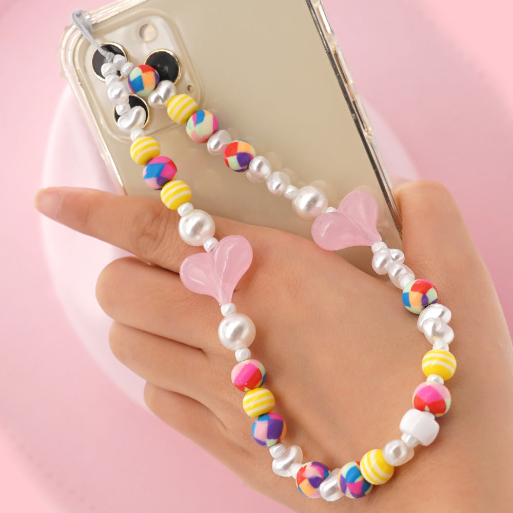Factory direct supply handmade beaded mobile phone lanyard bluetooth speaker lanyard flashlight fan selfie stick U disk sling