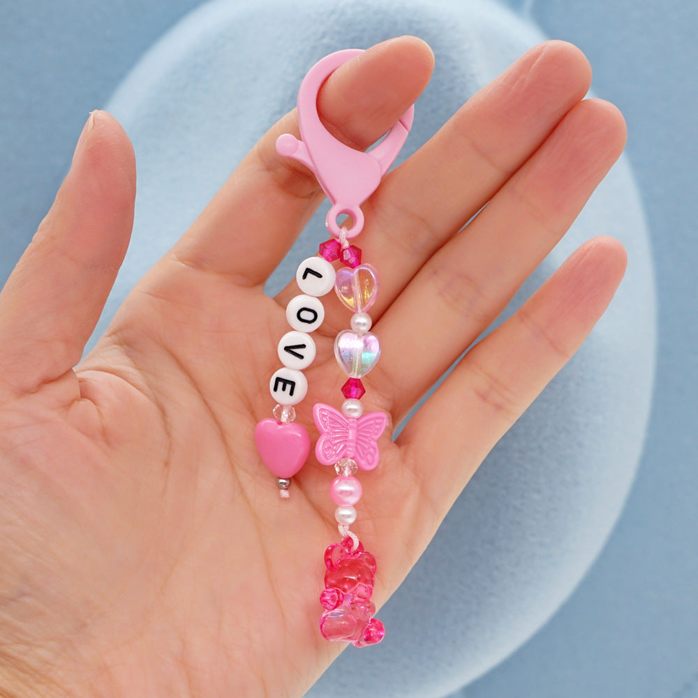 Factory direct supply handmade beaded mobile phone lanyard bluetooth speaker lanyard flashlight fan selfie stick U disk sling