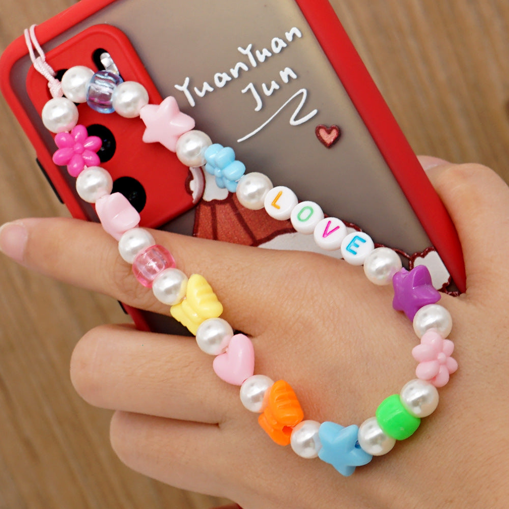 Factory direct supply handmade beaded mobile phone lanyard bluetooth speaker lanyard flashlight fan selfie stick U disk sling