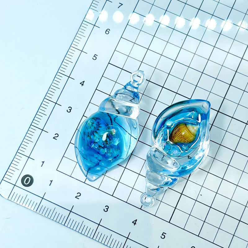 Colorful Luminous Conch DIY Cream Glue Mobile Phone Chain Bag Earrings Pendant Acrylic Jewelry Accessories
