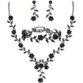 New Cross-Border Wholesale Bridal Rhinestone Water Drop Necklace and Earrings Jewelry Set for Women's Evening Dress Accessories