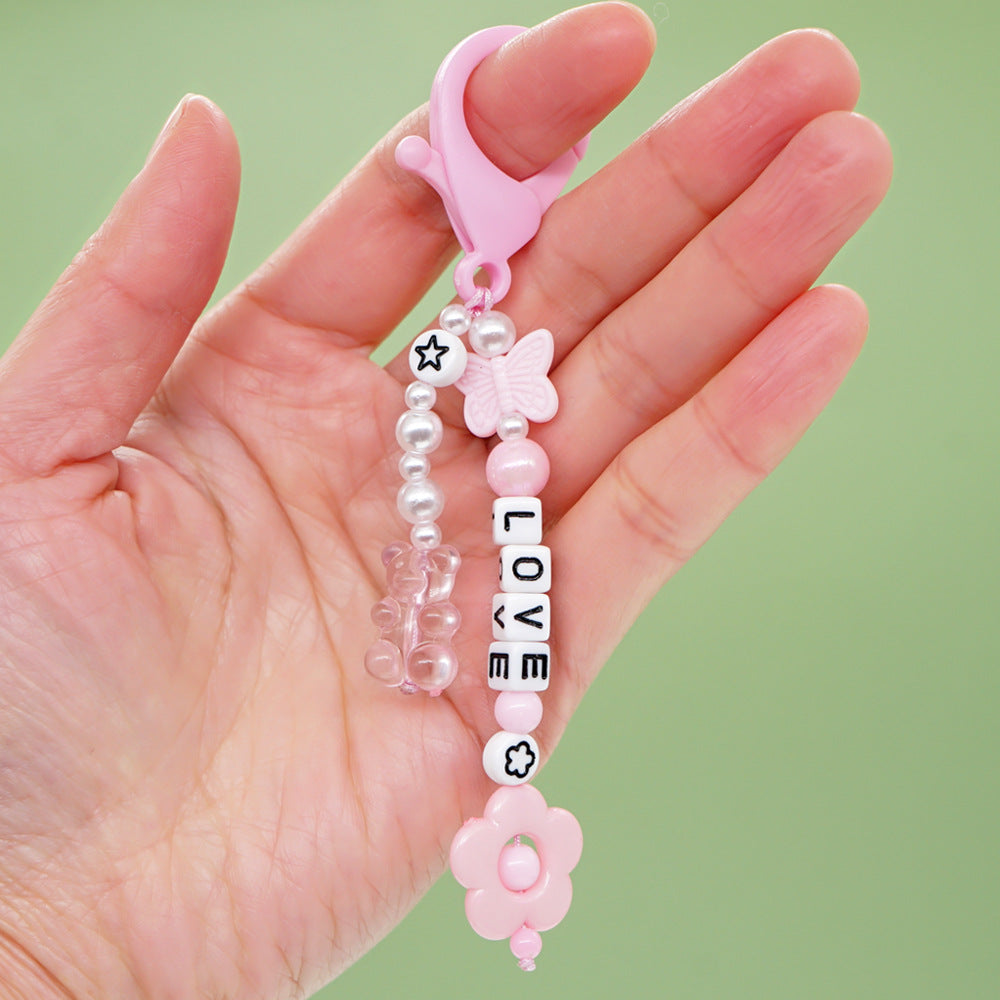 Factory direct supply handmade beaded mobile phone lanyard bluetooth speaker lanyard flashlight fan selfie stick U disk sling