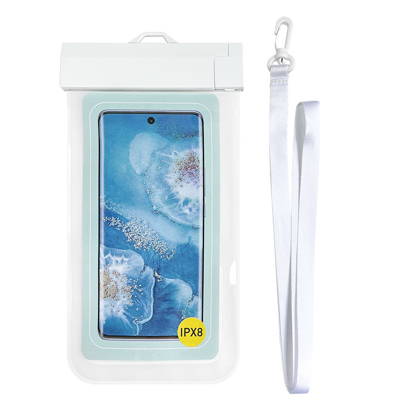 Cross-Border Mobile Phone Waterproof Bag with Touch Screen, Swimming Airbag Mobile Phone Case, Outdoor Rafting Portable Takeaway Transparent Mobile Phone Bag