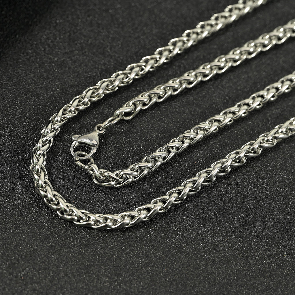 Stainless Steel Necklace Keel Chain Cross-Border Men's Sweater Chain Versatile Flower Basket Chain Titanium Steel Necklace Jewelry Accessories