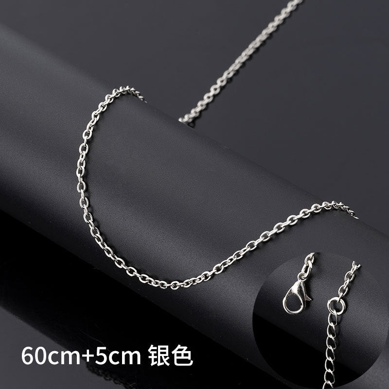2.4mm Cross Chain Metal Chain Iron Necklace Clavicle Chain Fashionable Simple Versatile Handmade DIY Jewelry Accessories