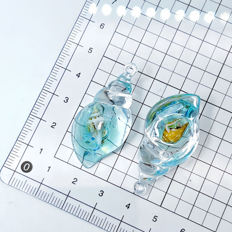 Colorful Luminous Conch DIY Cream Glue Mobile Phone Chain Bag Earrings Pendant Acrylic Jewelry Accessories
