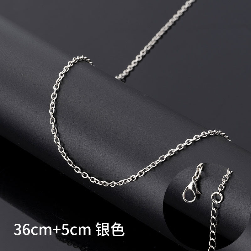 2.4mm Cross Chain Metal Chain Iron Necklace Clavicle Chain Fashionable Simple Versatile Handmade DIY Jewelry Accessories