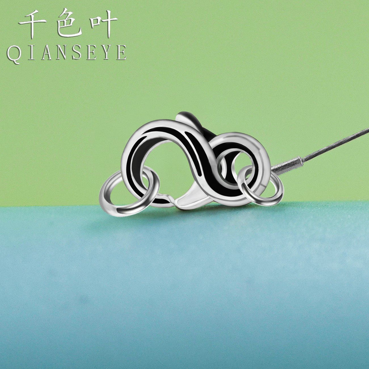 Thousand-Color Leaf 925 Sterling Silver 8-Shaped Buckle Accessories Buckle with Bracelet Necklace Niche Design Simple Style Lobster Clasp Accessories