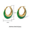 Justop European and American Cross-Border Retro Geometric Circle Earrings High-End Drip Glaze Earrings Fashion Enamel Drip Oil Earrings