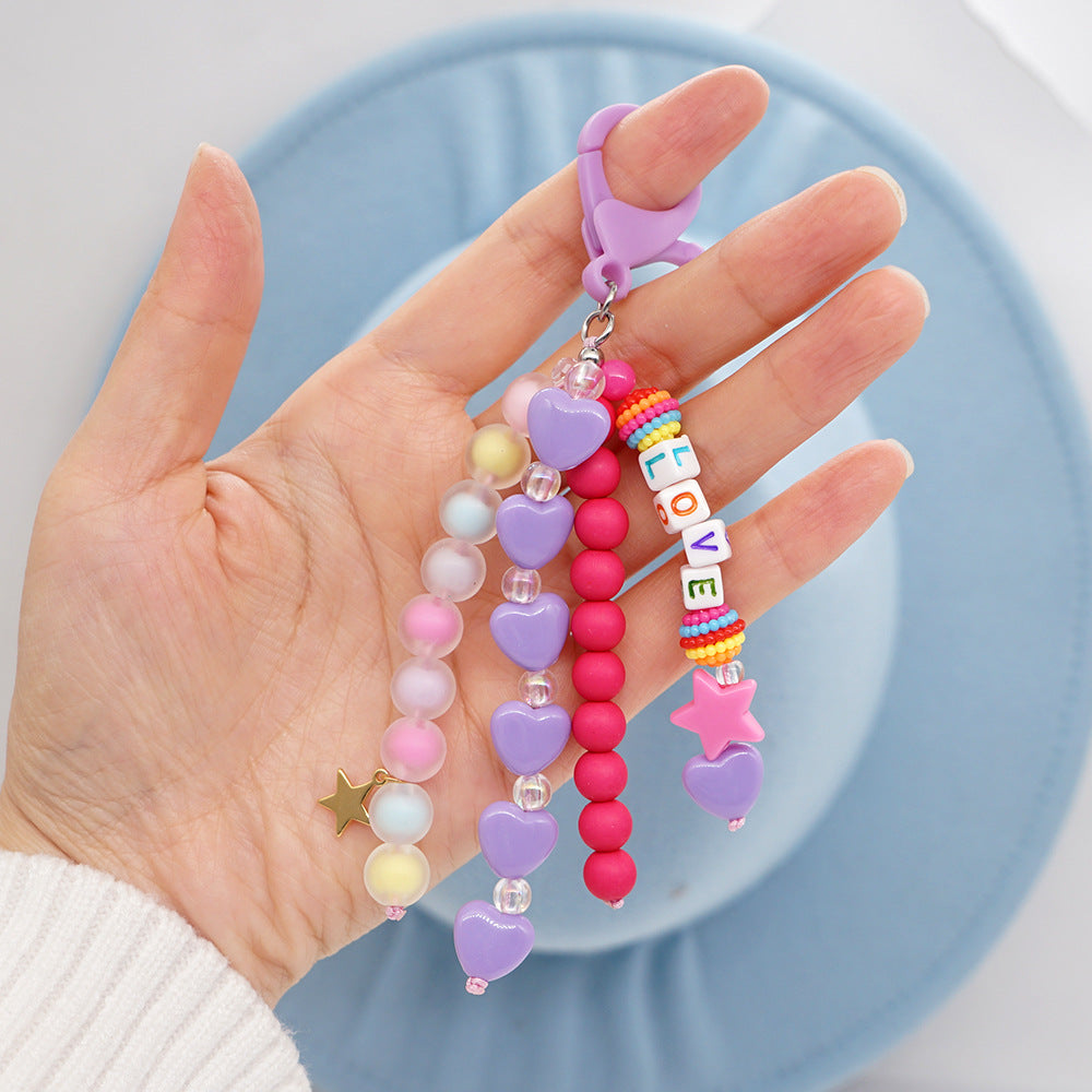 Factory direct supply handmade beaded mobile phone lanyard bluetooth speaker lanyard flashlight fan selfie stick U disk sling