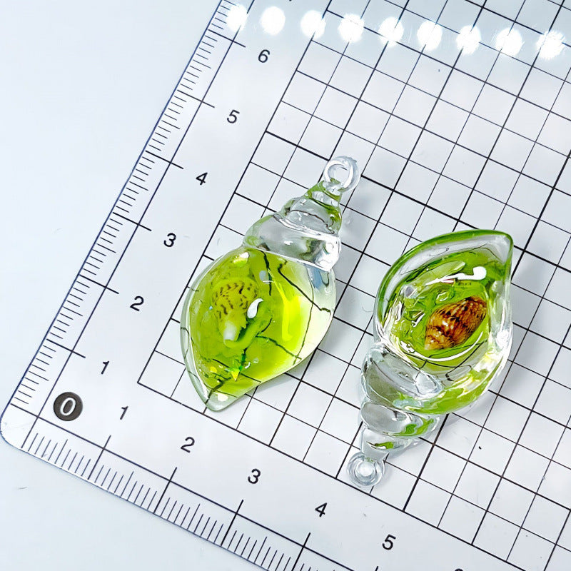 Colorful Luminous Conch DIY Cream Glue Mobile Phone Chain Bag Earrings Pendant Acrylic Jewelry Accessories