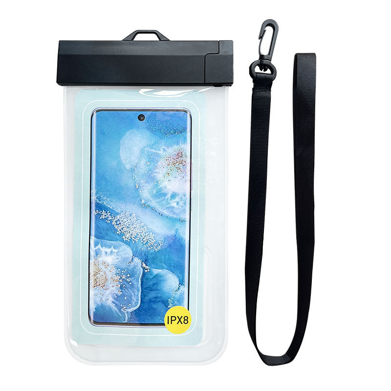 Cross-Border Mobile Phone Waterproof Bag with Touch Screen, Swimming Airbag Mobile Phone Case, Outdoor Rafting Portable Takeaway Transparent Mobile Phone Bag