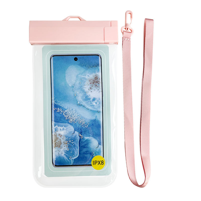Cross-Border Mobile Phone Waterproof Bag with Touch Screen, Swimming Airbag Mobile Phone Case, Outdoor Rafting Portable Takeaway Transparent Mobile Phone Bag