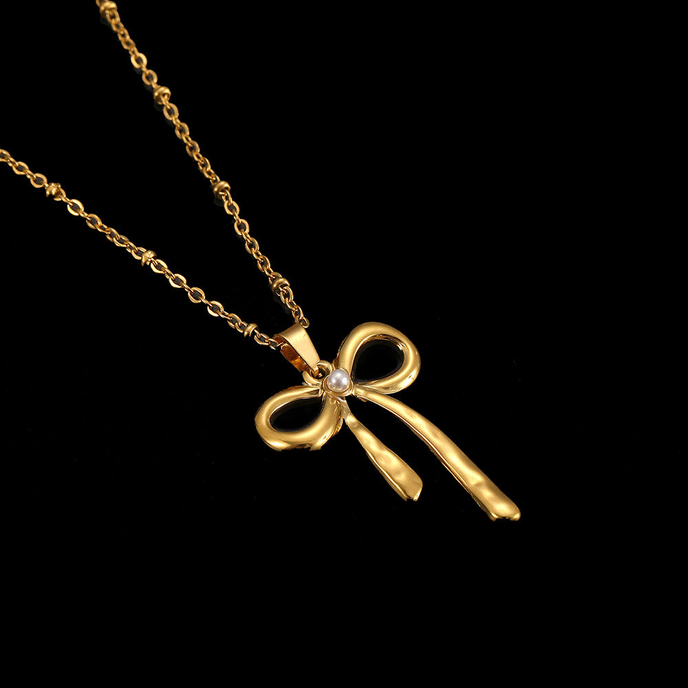 Cross-Border Stainless Steel Necklace Shell Titanium Steel Pendant New Pearl Jewelry Seaside Accessories European and American Non-Fading Jewelry