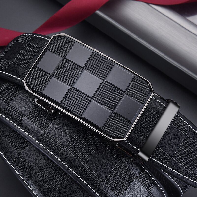 Belt Men's High-end Genuine Leather Automatic Buckle Top Layer Cowhide Belt Men's High-end Casual Pants with Cross-border in stock