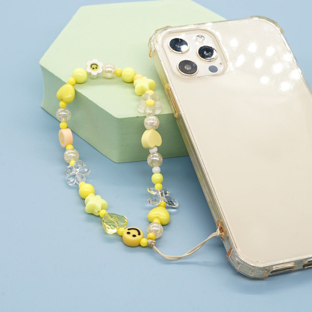 Factory direct supply handmade beaded mobile phone lanyard bluetooth speaker lanyard flashlight fan selfie stick U disk sling