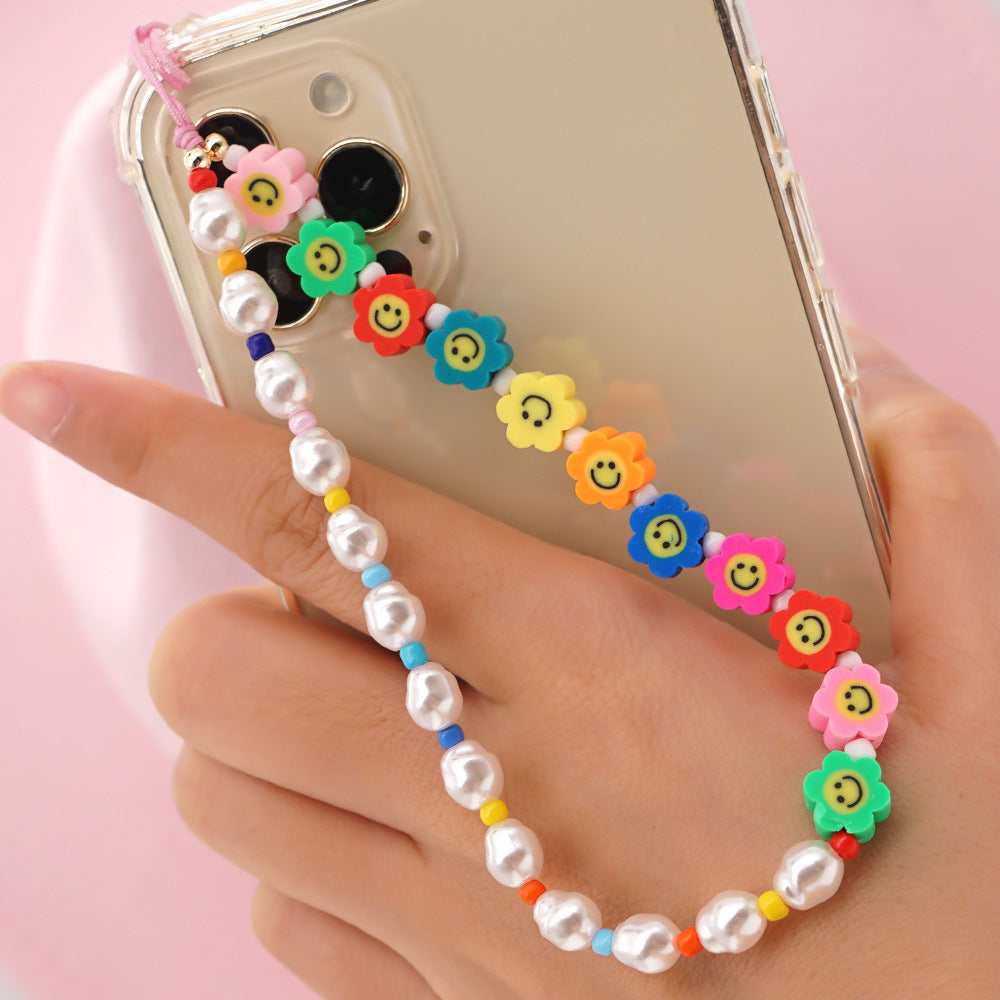 Factory direct supply handmade beaded mobile phone lanyard bluetooth speaker lanyard flashlight fan selfie stick U disk sling