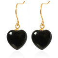 Justop European and American Style High-End Heart-Shaped Pendant Earrings Cross-Border Electroplated Heart-Shaped Ear Studs Black Agate Necklace